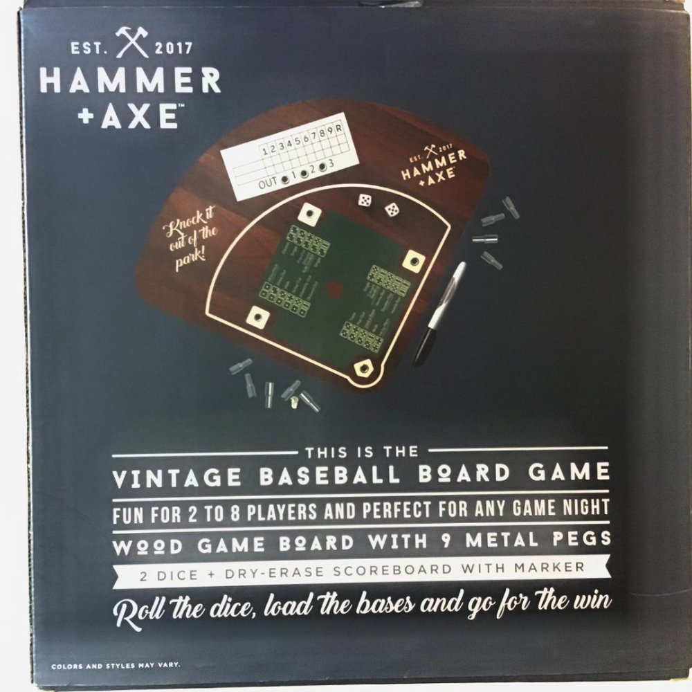 Hammer + Axe Vintage Wood Baseball Board Game for 2-8 Players - Picture 2 of 3
